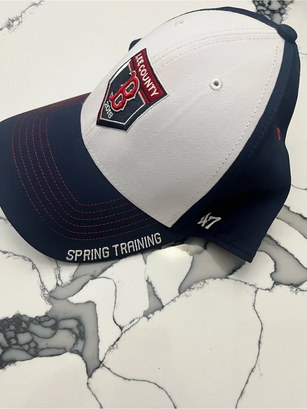 '47 Red Soxs Spring Training Baseball Hat, One Size with adjustable Velcro back